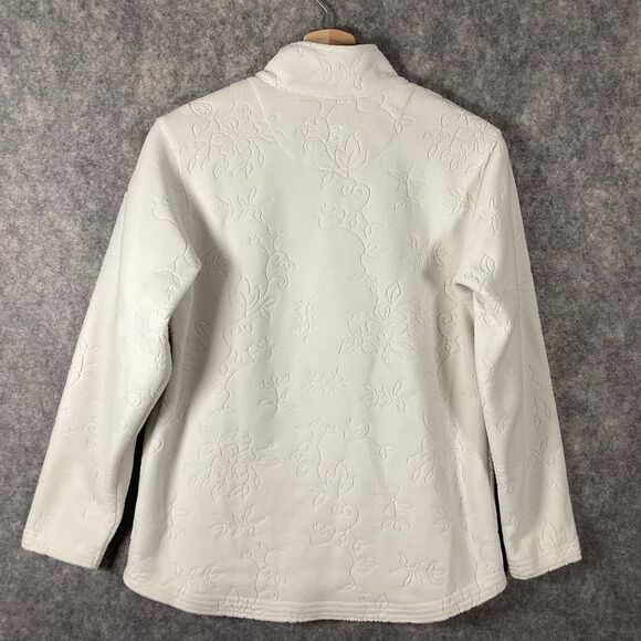 Gear For Sports Women’s Fleece Floral Cream 1/4 Zip Pullover Size Small Golf Top - Picture 6 of 16